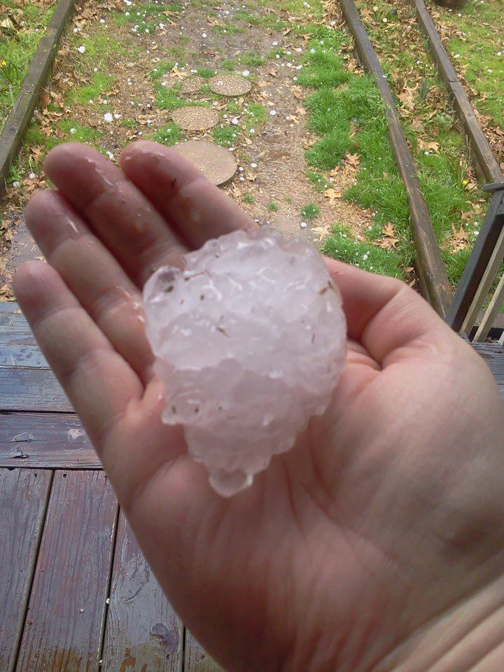 Golf ball-sized hail fell in Douglassville, TX