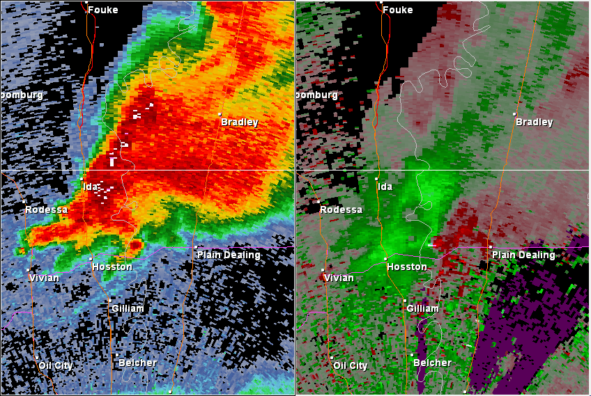 KSHV radar loop of the Hosston-Plain Dealing tornado.