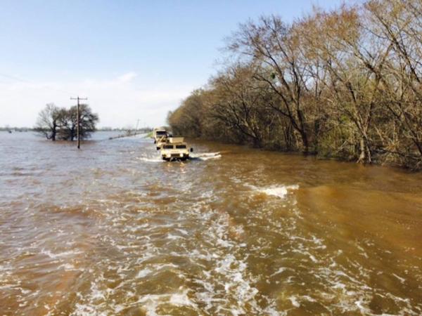 US Highway 71 flooded in South Bossier Parish.
