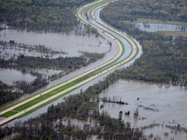 Wallace Lake flooding along I-49 south of Shreveport.