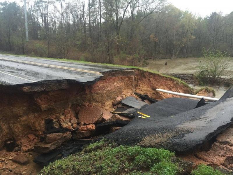 State Highway 157 washed out south of Highway 527.