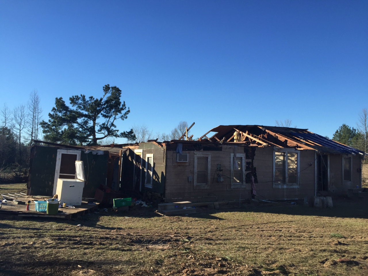 EF2 damage to a home northeast of Smithland, TX