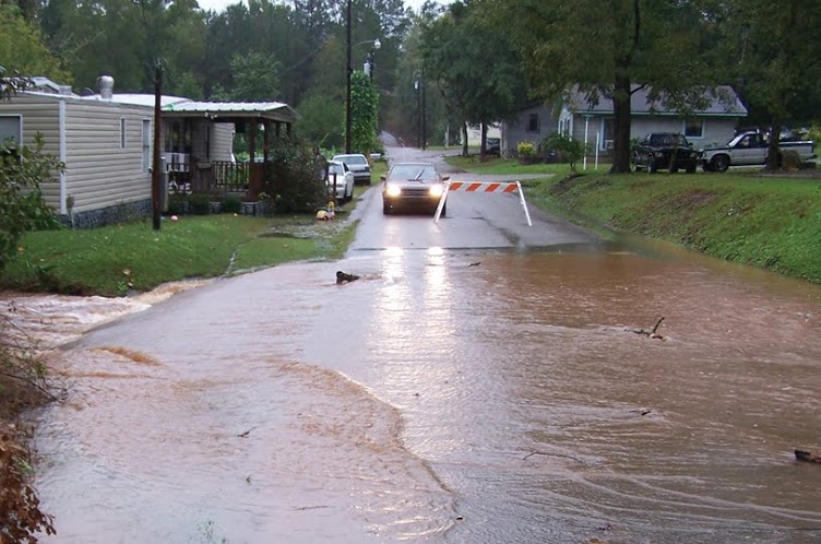 Flooded roadway