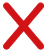 Image of a red X indicating a class has been cancelled on the schedule.