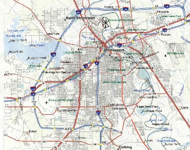 Map of the Shreveport Metro Area