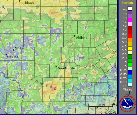 Rainfall Amounts First Week of July