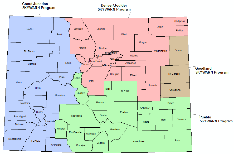 Colorado Skywarn Program map