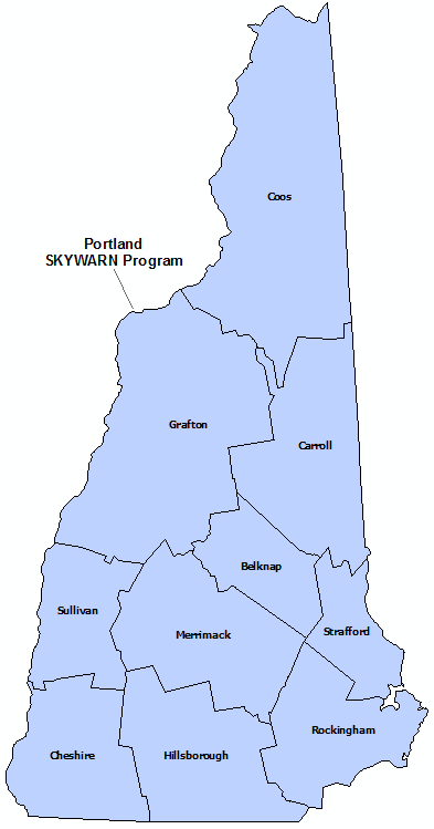 New Hampshire Skywarn Program map