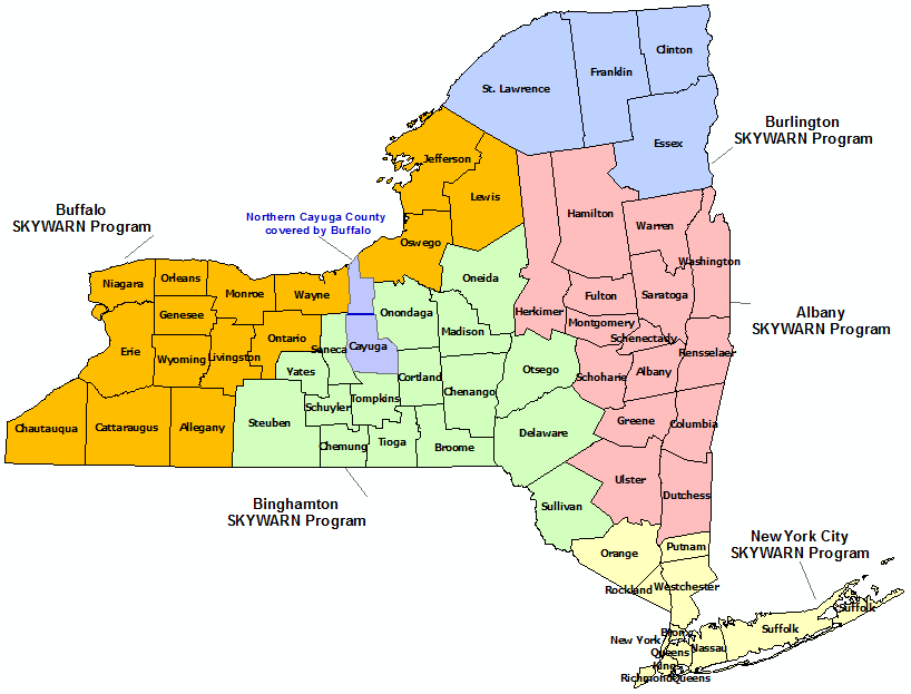 New York Skywarn Program map