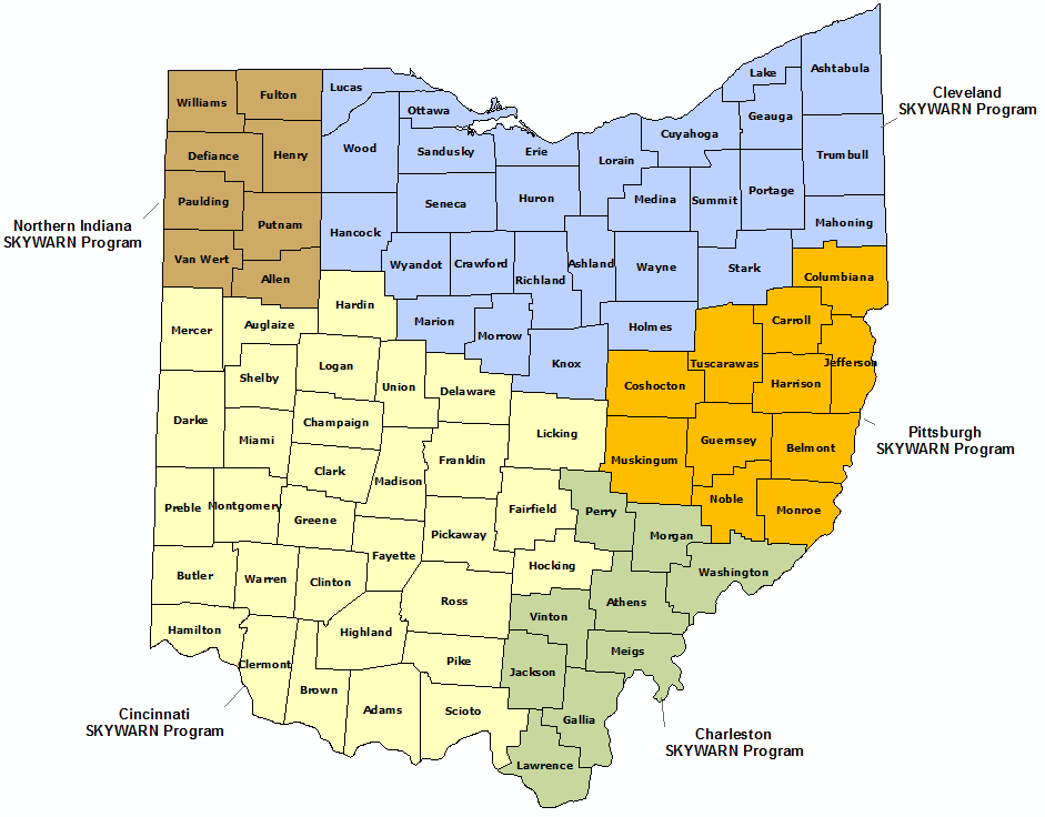 Wisconsin Skywarn Program map