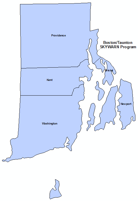 Rhode Island Skywarn Program map