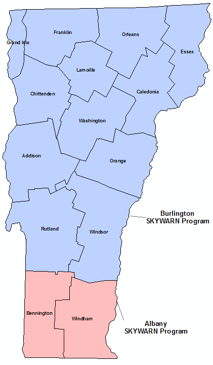 Connecticut Skywarn Program map