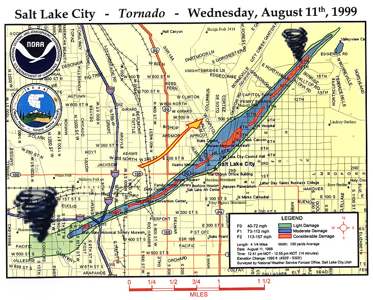 Map of tornado path