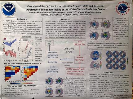Overview of the CPC Sea Ice initialization System (CSIS) and its use in experimental sea ice forecasting at the NOAA Climate Prediction Center  by Thomas Collow, Yanyun Liu, Wanqiu Wang, Arun Kumar, NOAA Climate Prediction Center; Innovim LLC