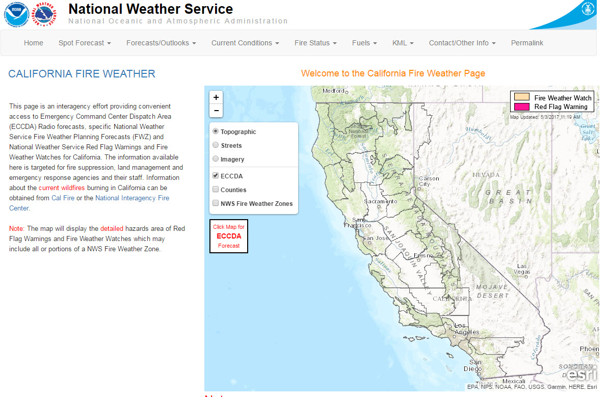 California Fire Weather Page