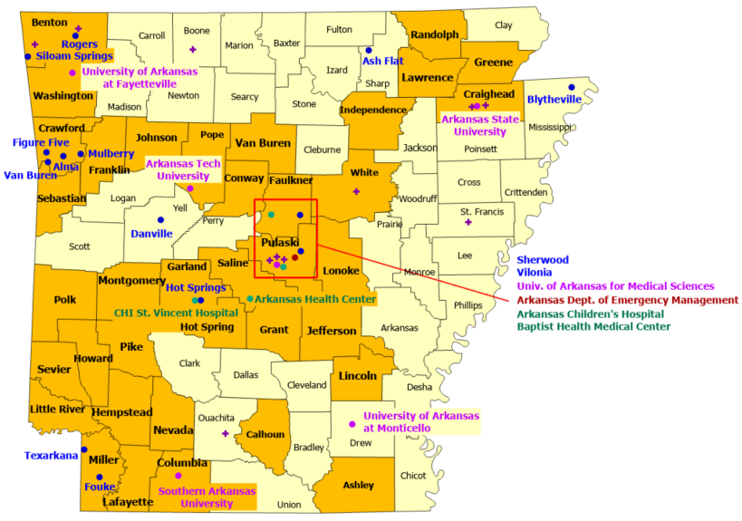 Arkansas StormReady Communities. Click for state map and list