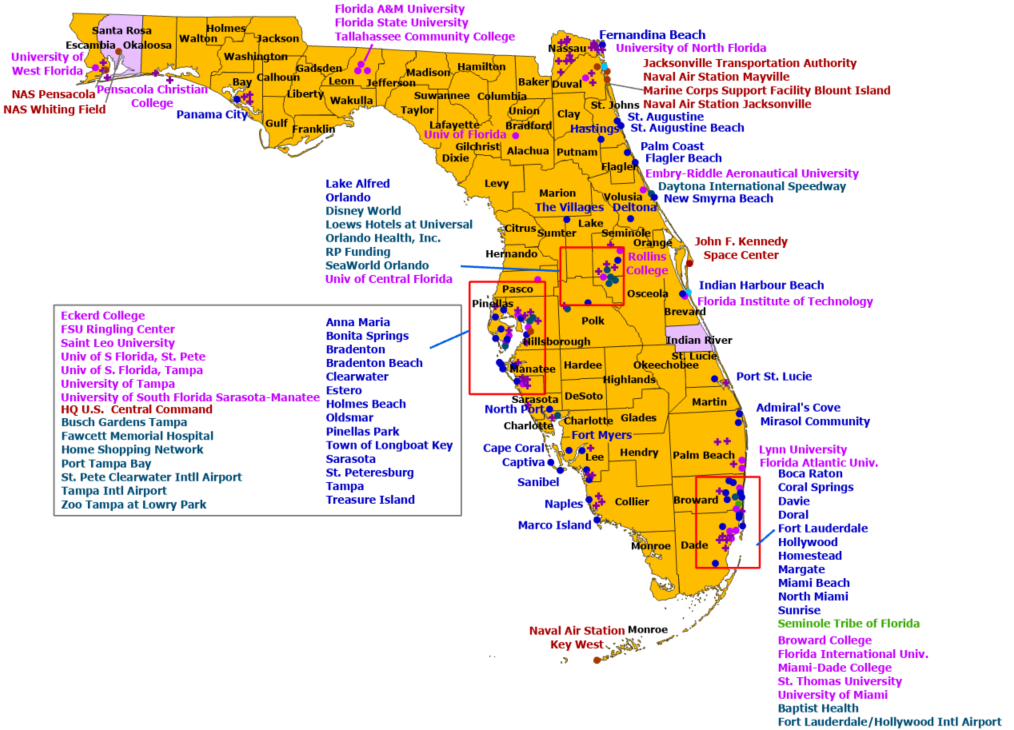 Florida StormReady and TsunamiReady Communities. Click for state map and list