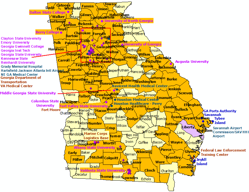Georgia StormReady and TsunamiReady Communities. Click for state map and list