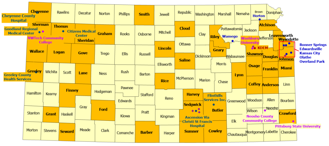 Kansas StormReady sites, see list below