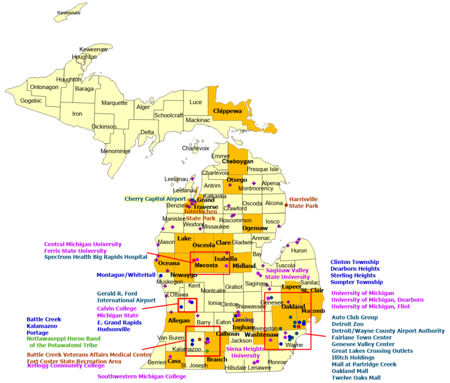 Michigan StormReady Communities. Click for state map and list