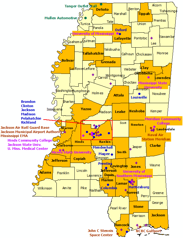 Mississippi StormReady Communities. Click for state map and list