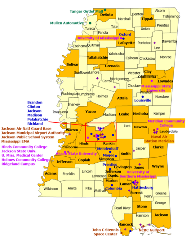 Mississippi StormReady Communities. Click for state map and list