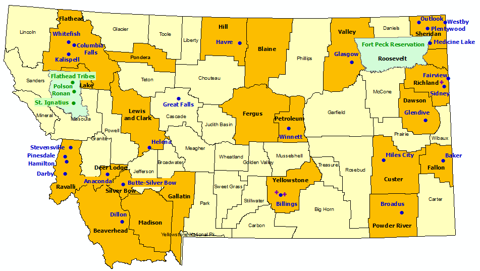 Montana StormReady Communities. Click for state map and list
