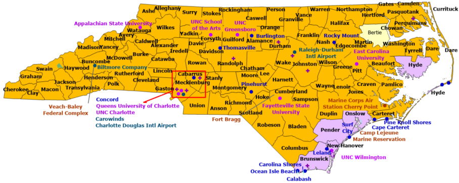 North Carolina StormReady Communities. Click for state map and list
