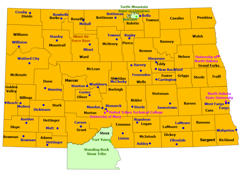 North Dakota StormReady Communities. Click for state map and list