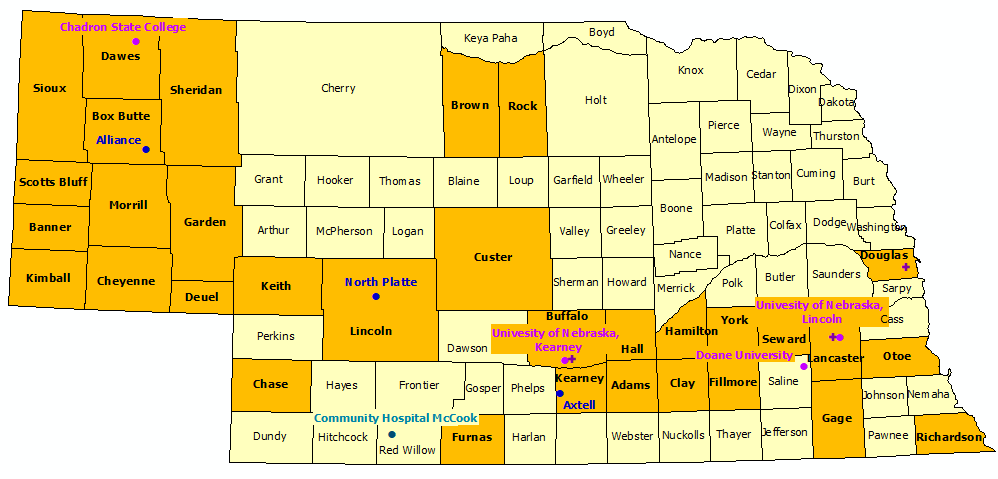 Nebraska StormReady Communities. Click for state map and list