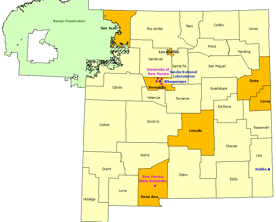 New Mexico StormReady Communities. Click for state map and list