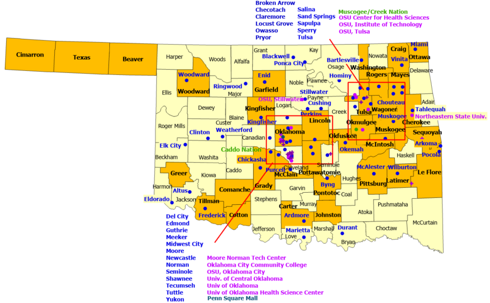 Oklahoma StormReady Communities. Click for state map and list