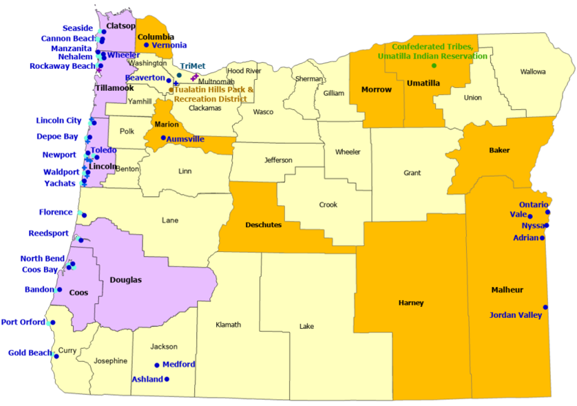 Oregon StormReady Communities. Click for state map and list