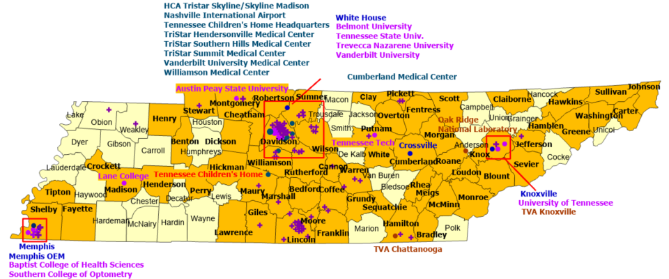 Tennessee StormReady Communities. Click for state map and list