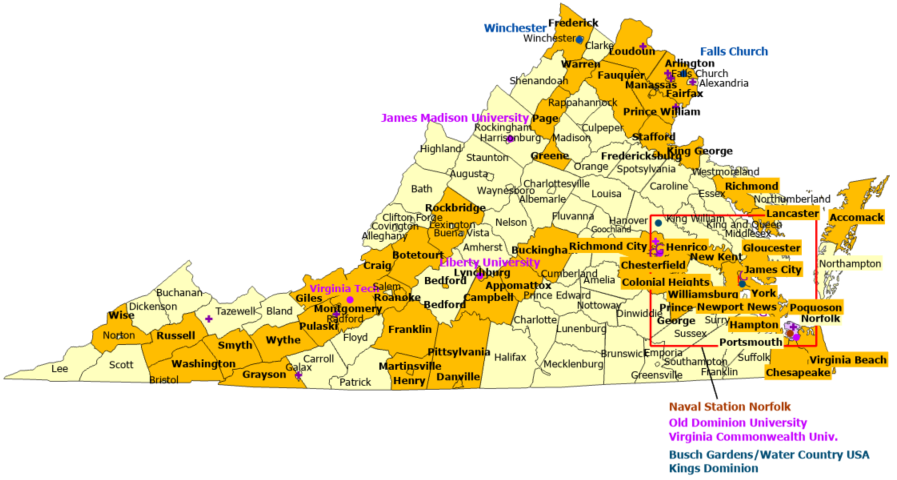 Virginia StormReady Communities. Click for state map and list