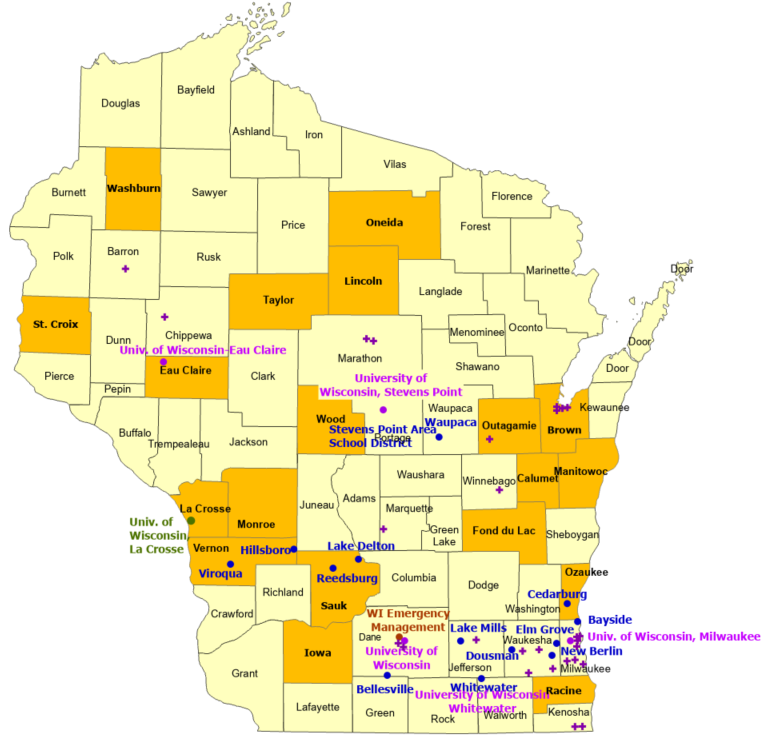 Wisconsin StormReady Communities. Click for state map and list