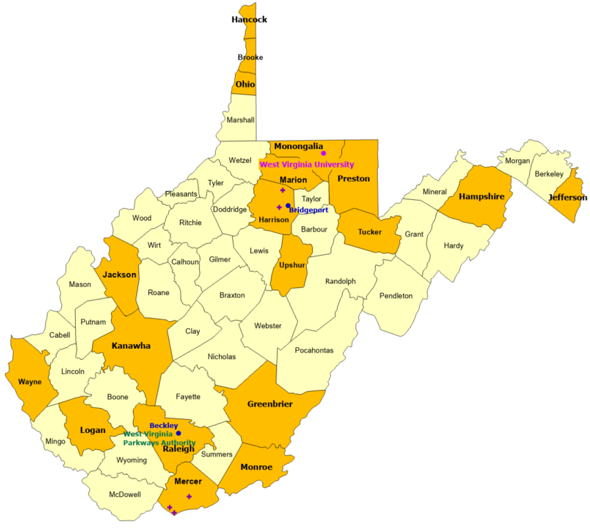 West Virginia StormReady Communities. Click for state map and list