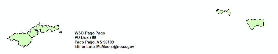 American Samoa and Pago Pago StormReady contact map.