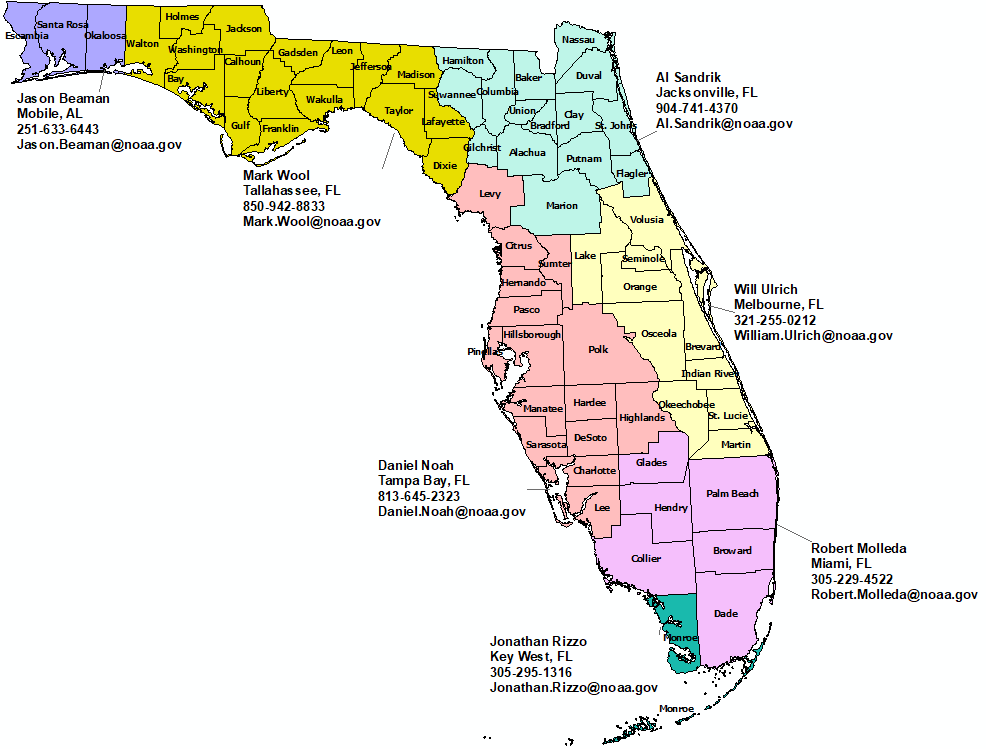map of florida with city names Florida Nws Contacts map of florida with city names