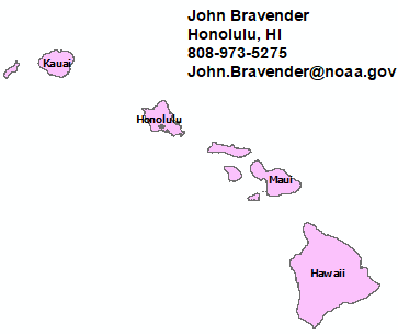 Hawaii StormReady contact map