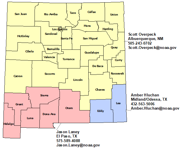 New Mexico  StormReady Contact map