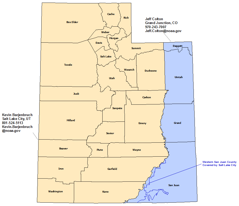 Utah StormReady Contact map