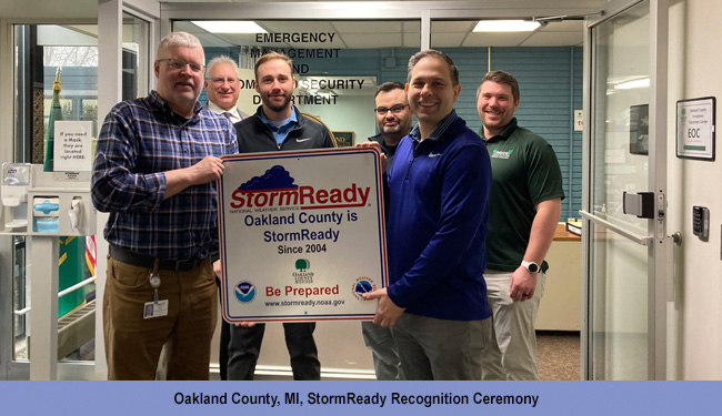 Oakland County, MI, StormReady Recognition Ceremony