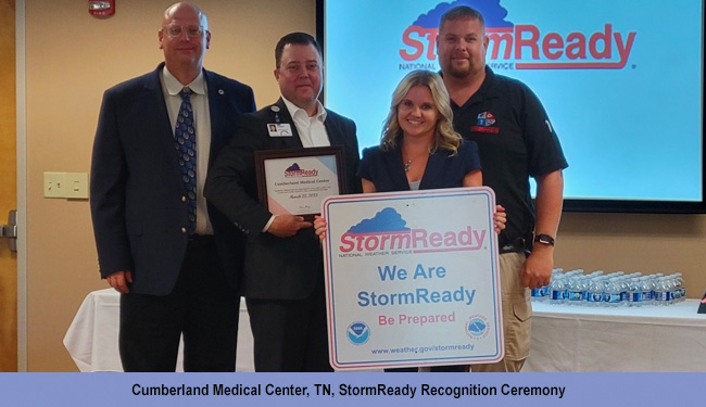 Cumberland Medical Center, TN, StormReady Recognition Ceremony