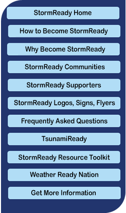 StormReady Navigation bar, hover for links