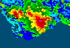 24-hr AHPS precipitation analysis ending at 12 UTC June 6, 2013 courtesy of the Southeast River Forecast Center.