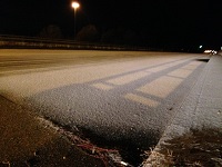 An icy bridge near Albany, GA, courtesy of the WALB Facebook page.