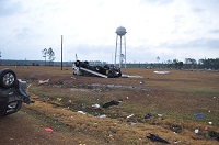 Cars tossed by an EF2 tornado that hit the Calhoun Correctional Institutation southwest of Blountstown, FL on November 17, 2014.