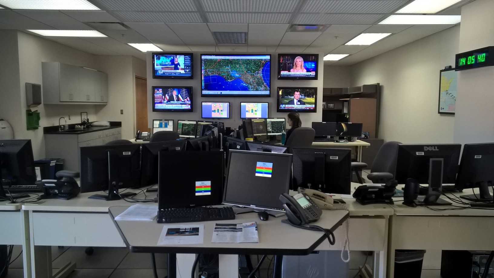 A picture of the emergency communications and coordination workstation at NWS Tallahassee.