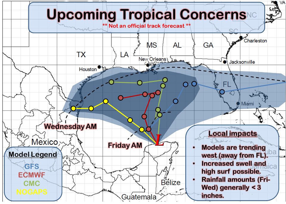 Tropical Storm Debby Forecast Track